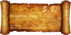 Stiefler Ida névjegykártya
